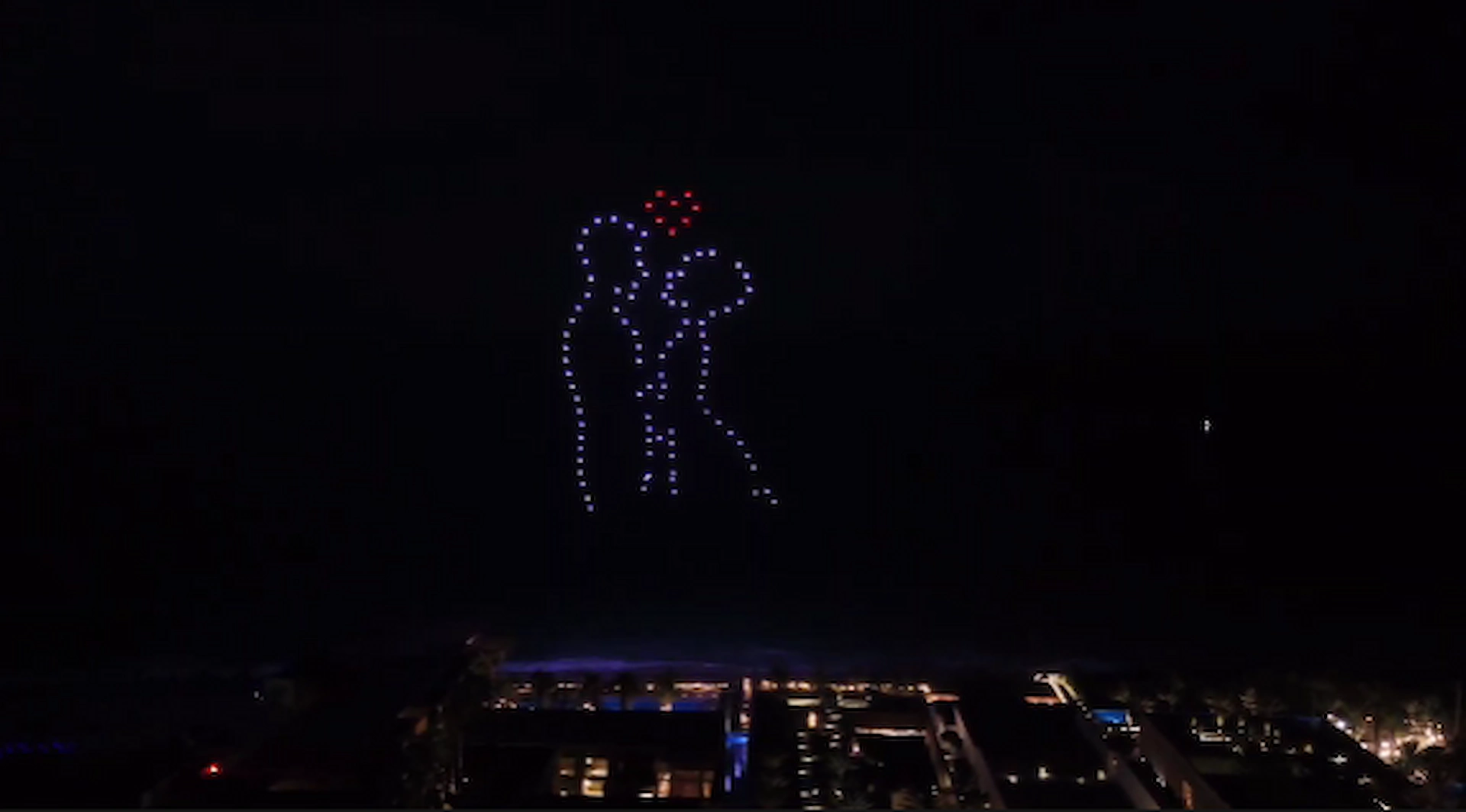 drones en show en la playa