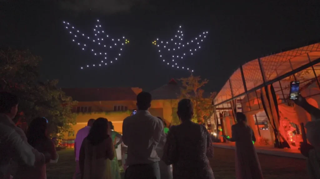 gente reaccionando al show de drones