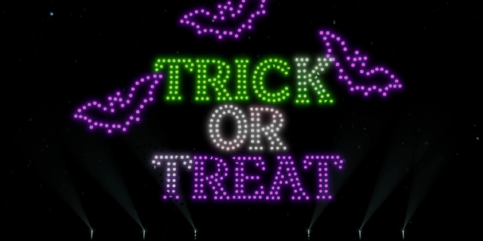 Espectáculo de drones en Halloween: truco o trato
