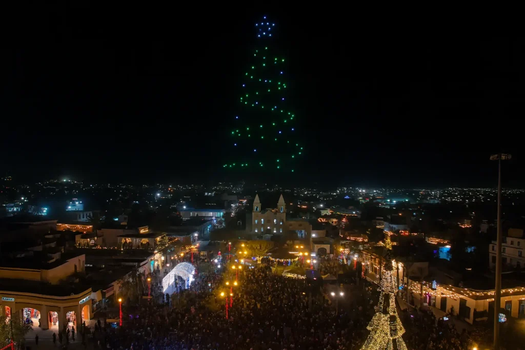 espectáculo de drones árbol de Navidad