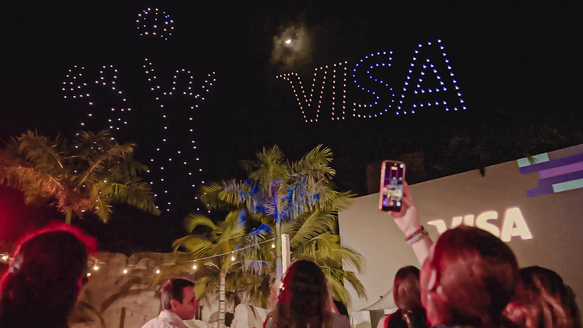 evento corporativo show de drones para visa