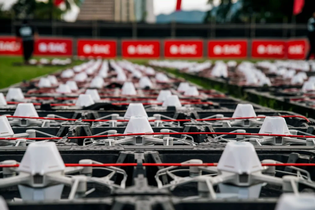 drones antes del espectáculo