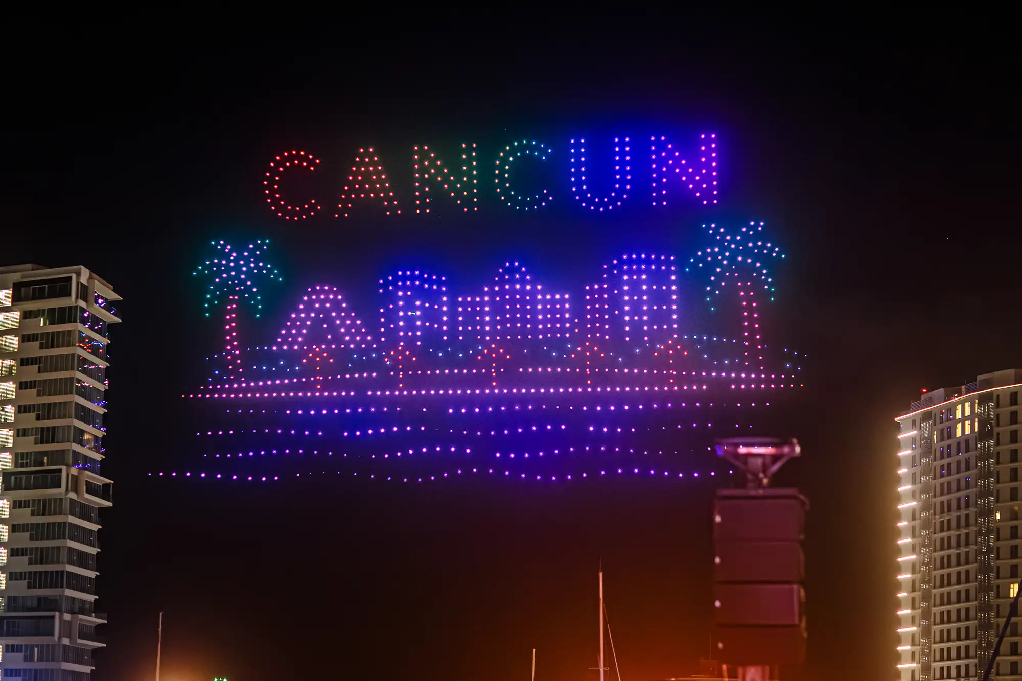 show drones puerto cancún