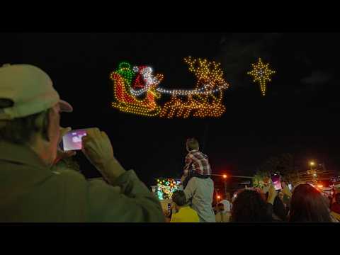 1,000 AiON drones forming illuminated figures at the BAC Festival of Light